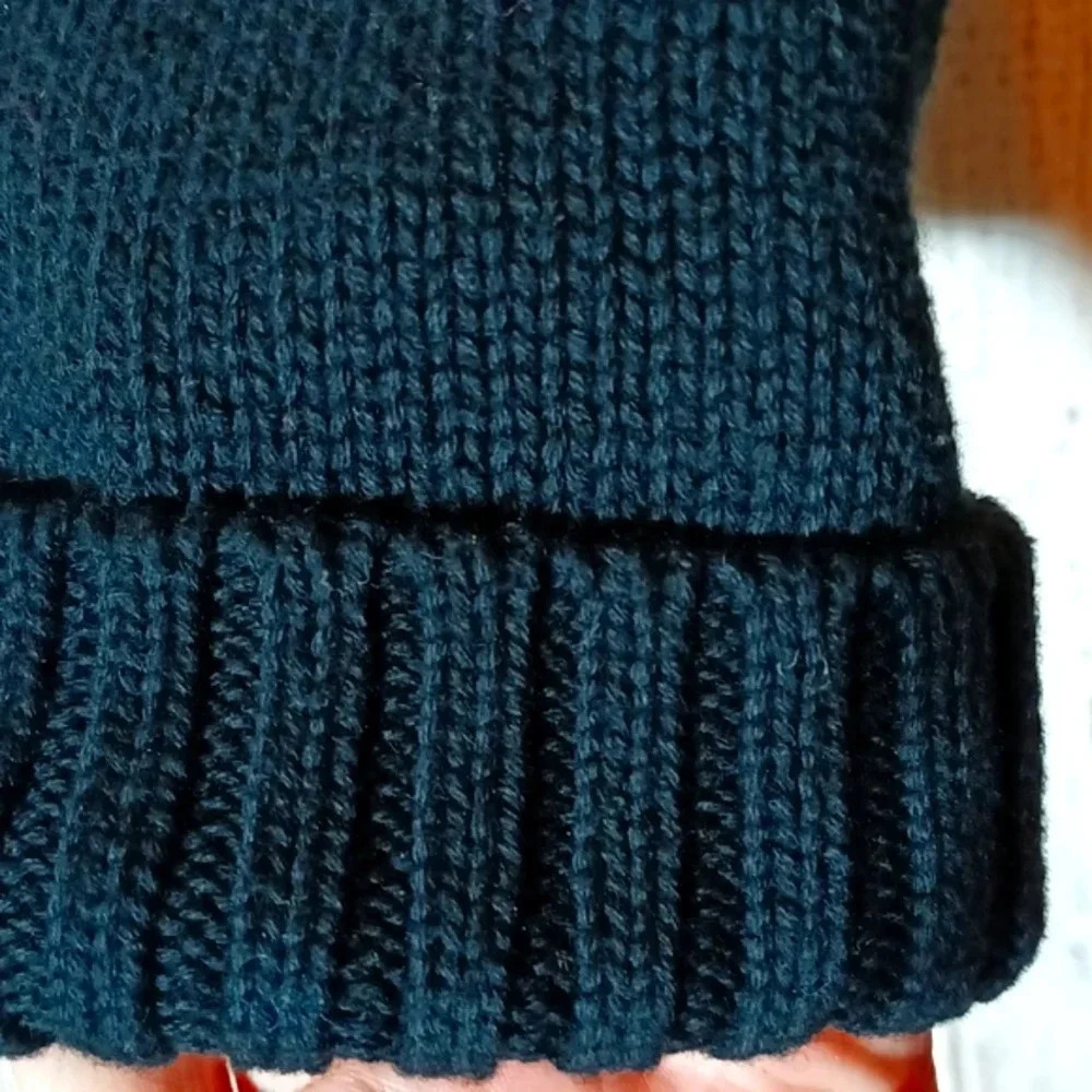 American living cozy wrap v-neck sweater roll collar button crossover closure L - Picture 6 of 13